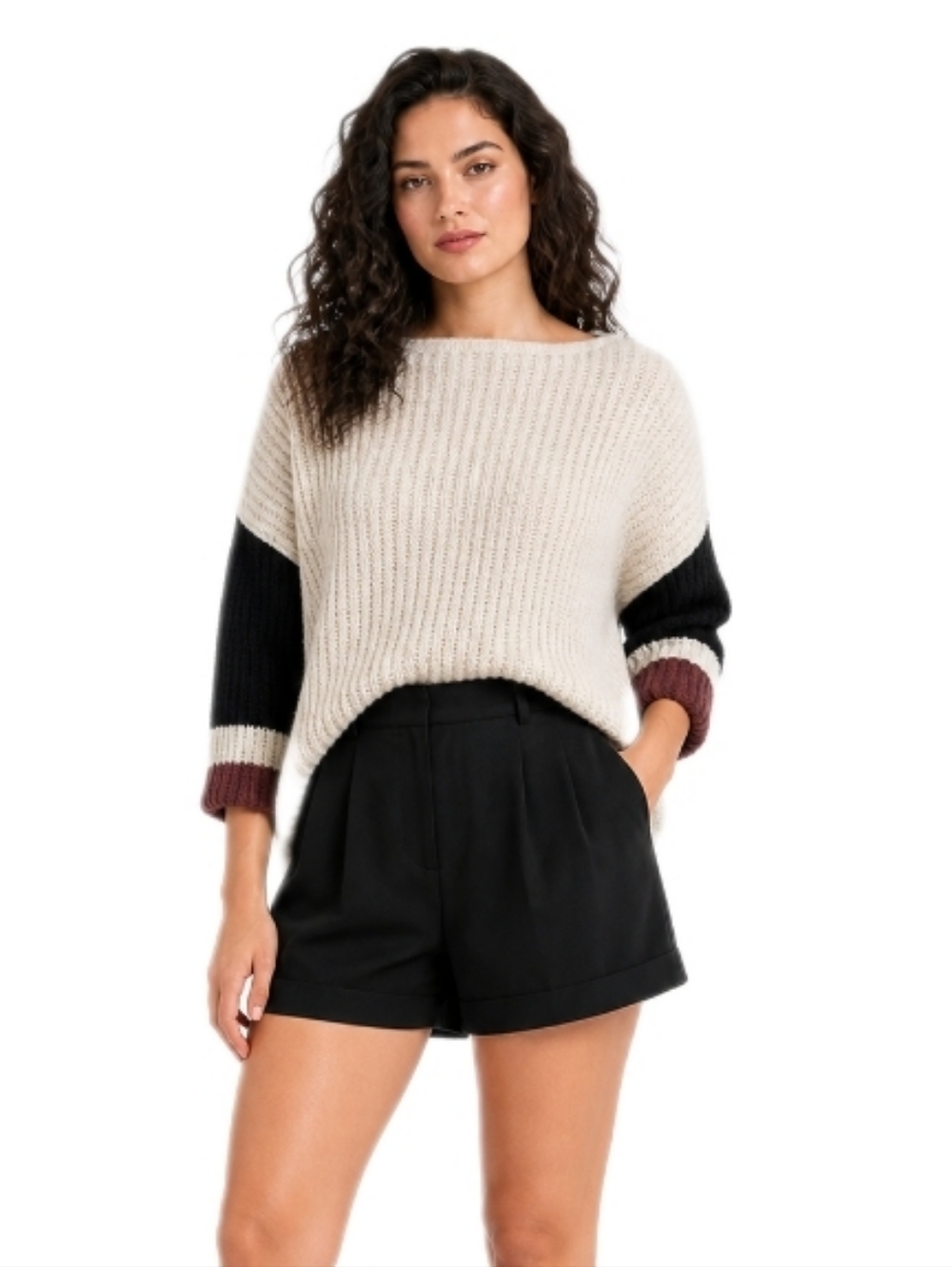 PacSun Colorblock Chunky Rib Knit Oversized Sweater XS NWOT